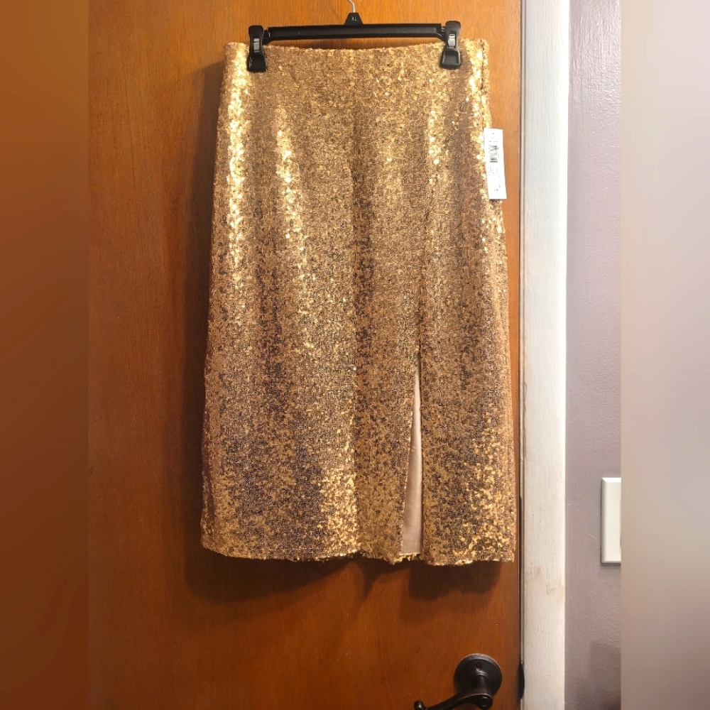 Premier Armour Gold Sequin Skirt NWT